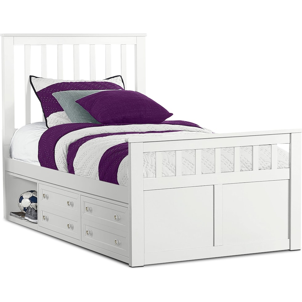 flynn youth white twin bed   