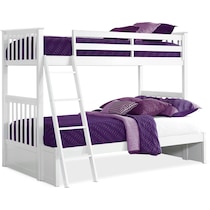 flynn youth white twin over full bunk bed   