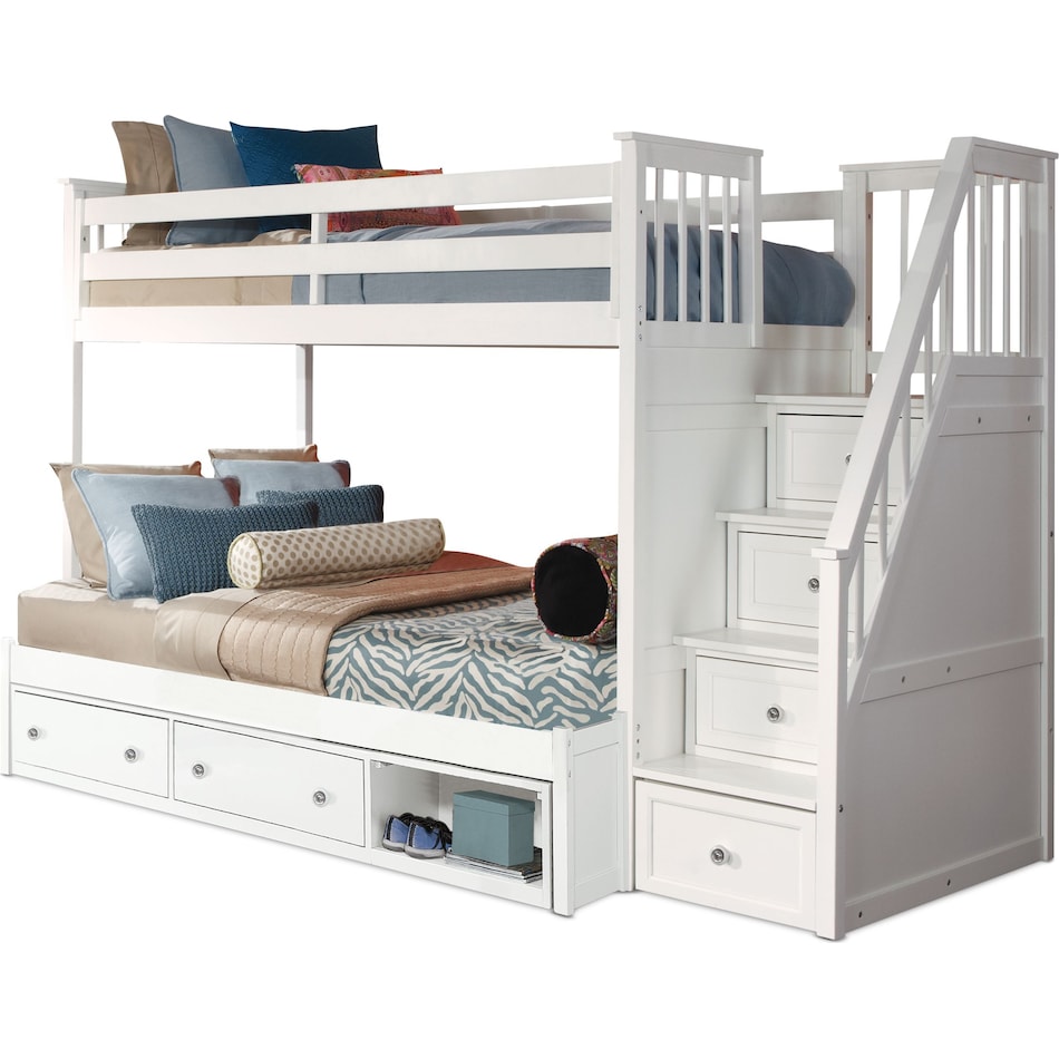 Flynn Storage Bunk Bed with Storage Stairs Value City Furniture