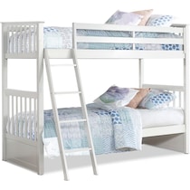 flynn youth white twin over twin bunk bed   
