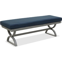 folly blue outdoor bench   