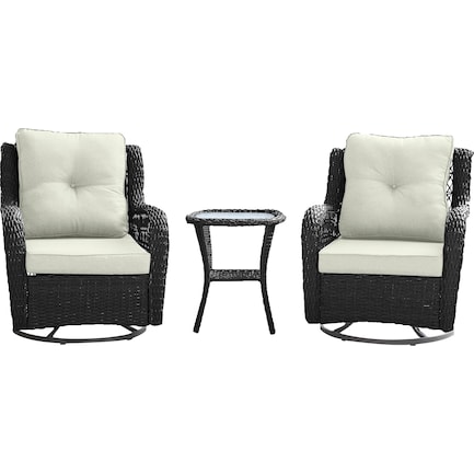 Fontana Set of 2 Outdoor Swivel Chairs and End Table