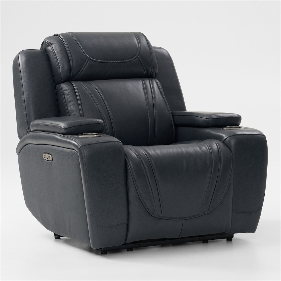 forte blue power recliner   