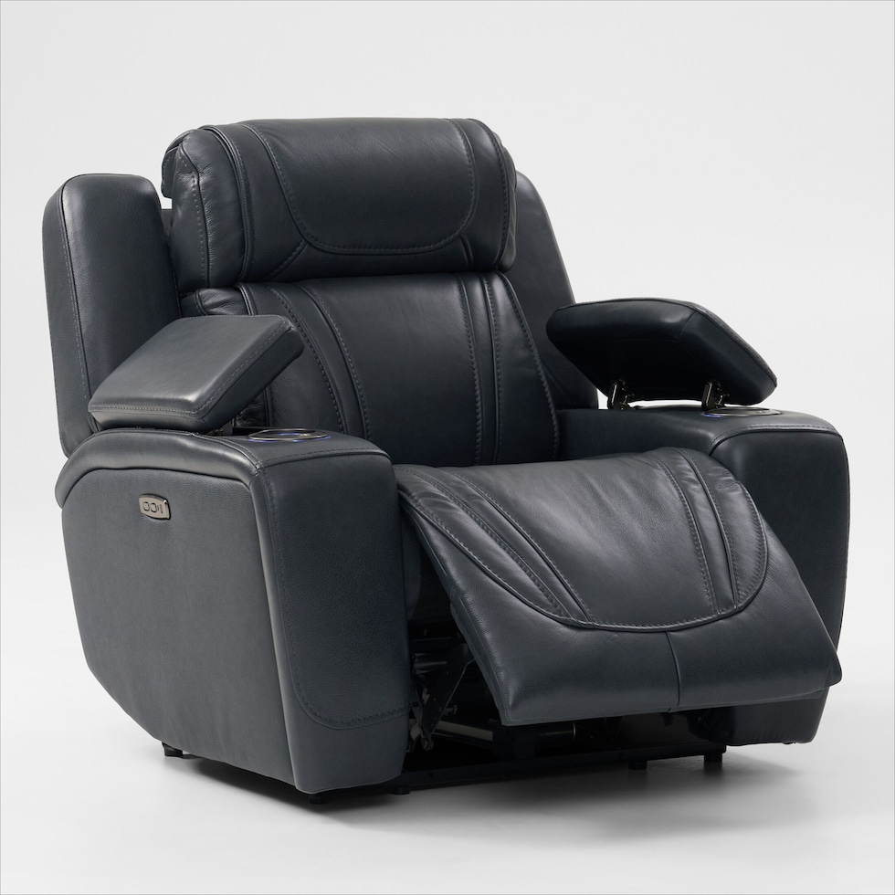 forte blue power recliner   