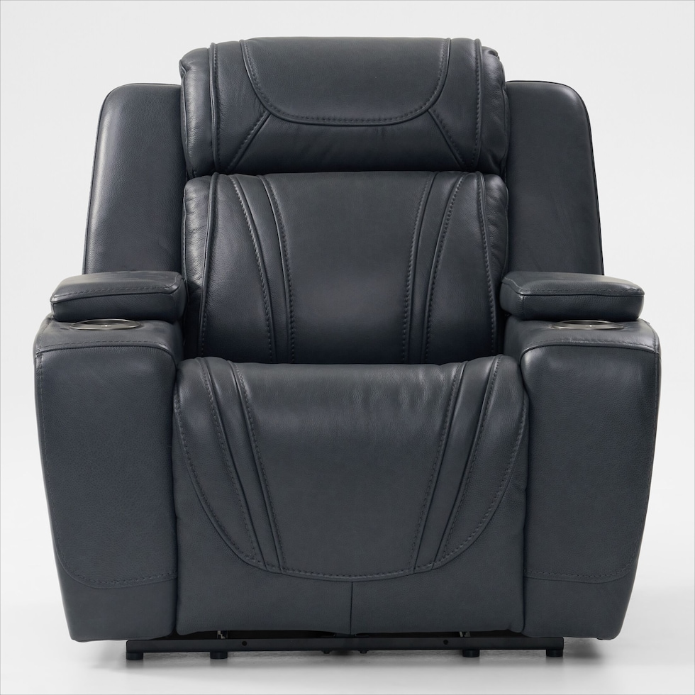forte blue power recliner   