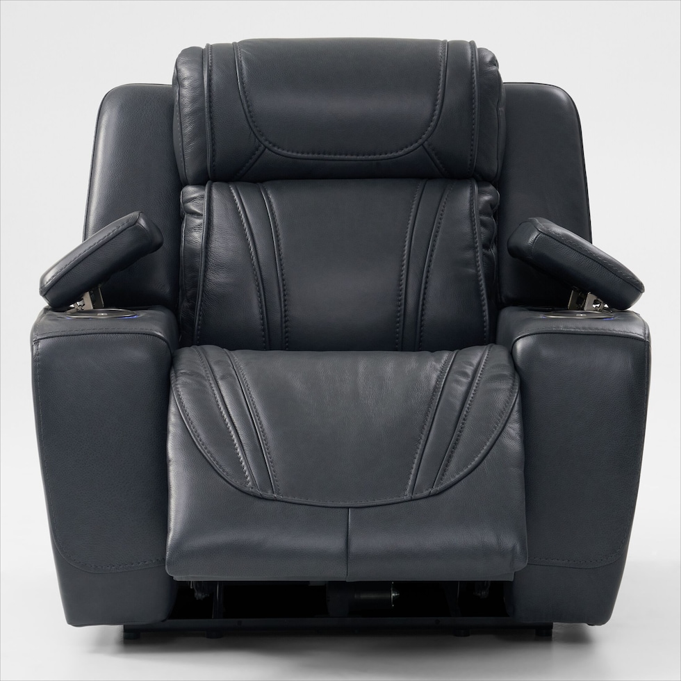 forte blue power recliner   