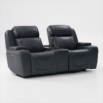 forte blue power reclining loveseat   