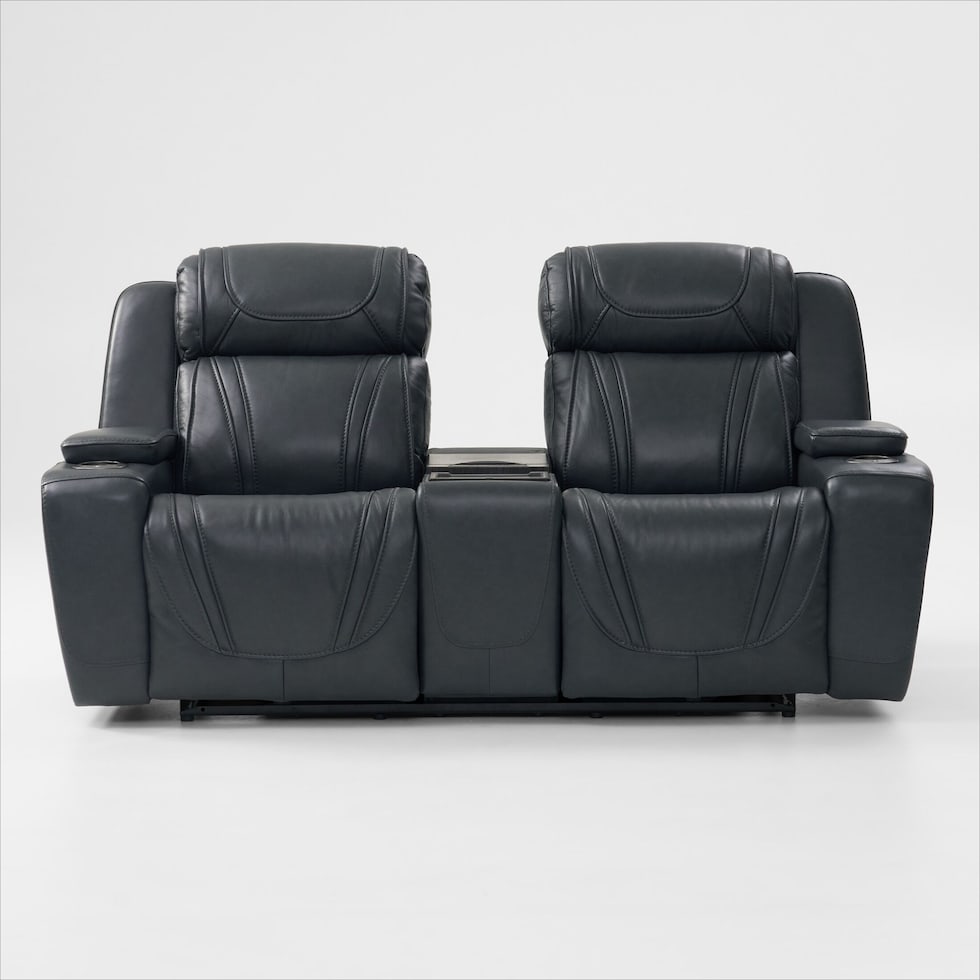 forte blue power reclining loveseat   