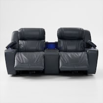 forte blue power reclining loveseat   