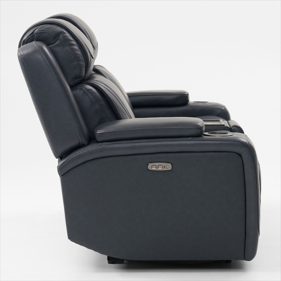 forte blue power reclining loveseat   