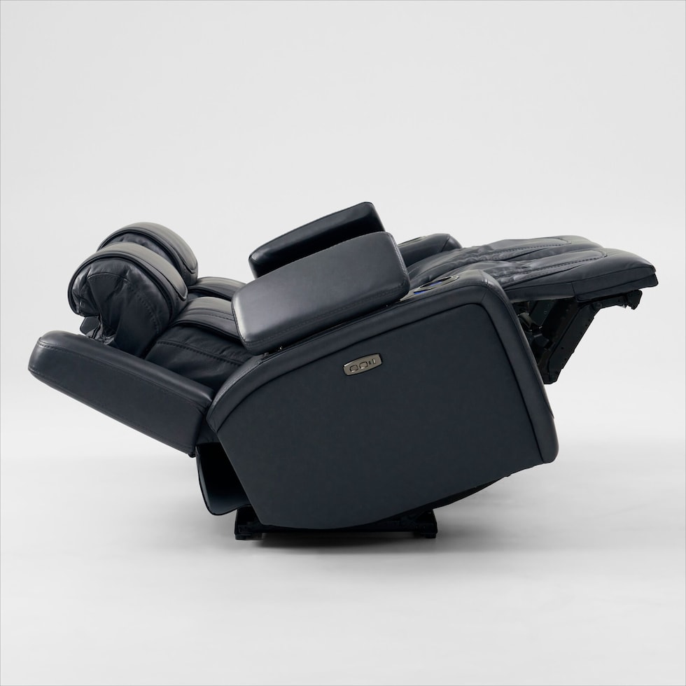 forte blue power reclining loveseat   
