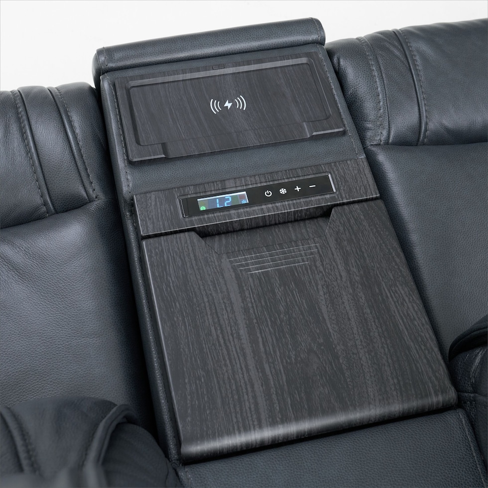 forte blue power reclining loveseat   