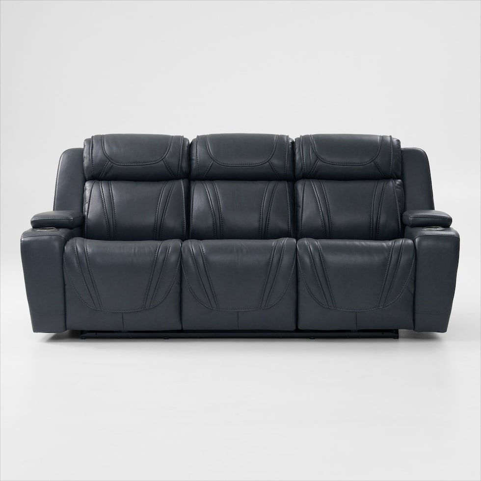 forte blue power reclining sofa   