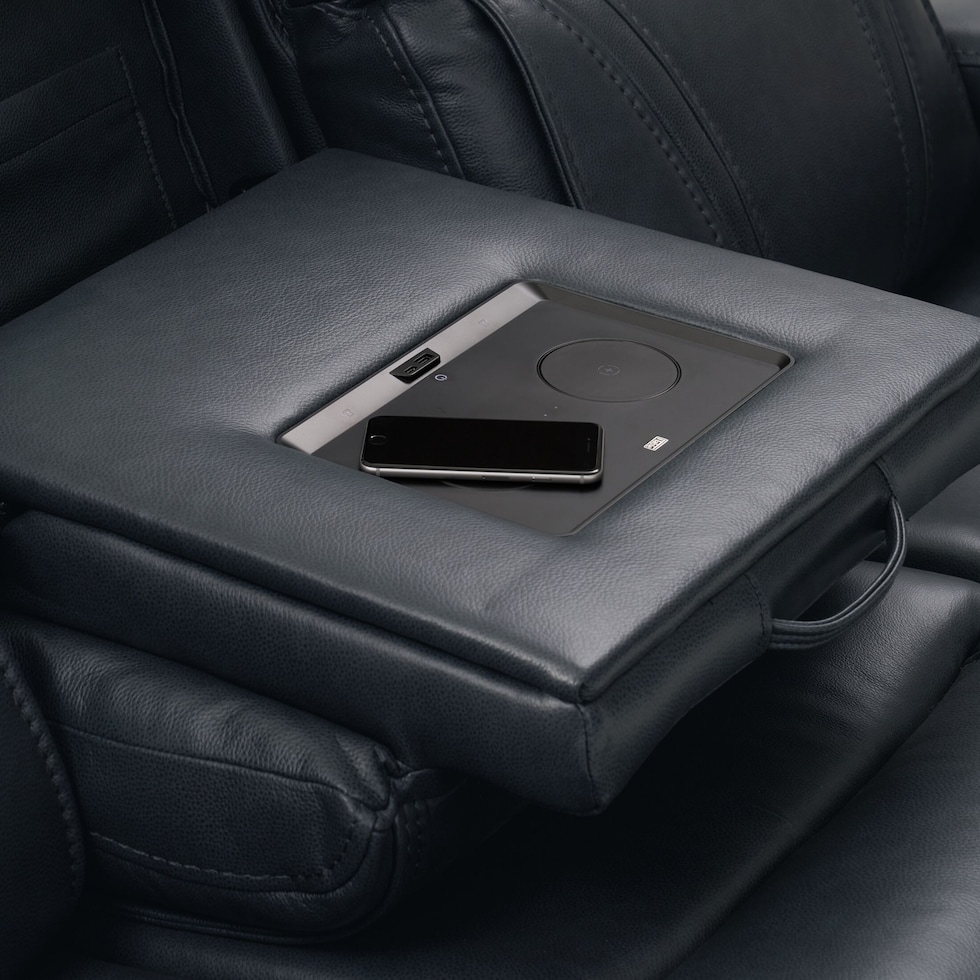 forte blue power reclining sofa   