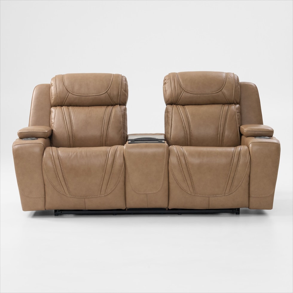 forte neutral power reclining loveseat   