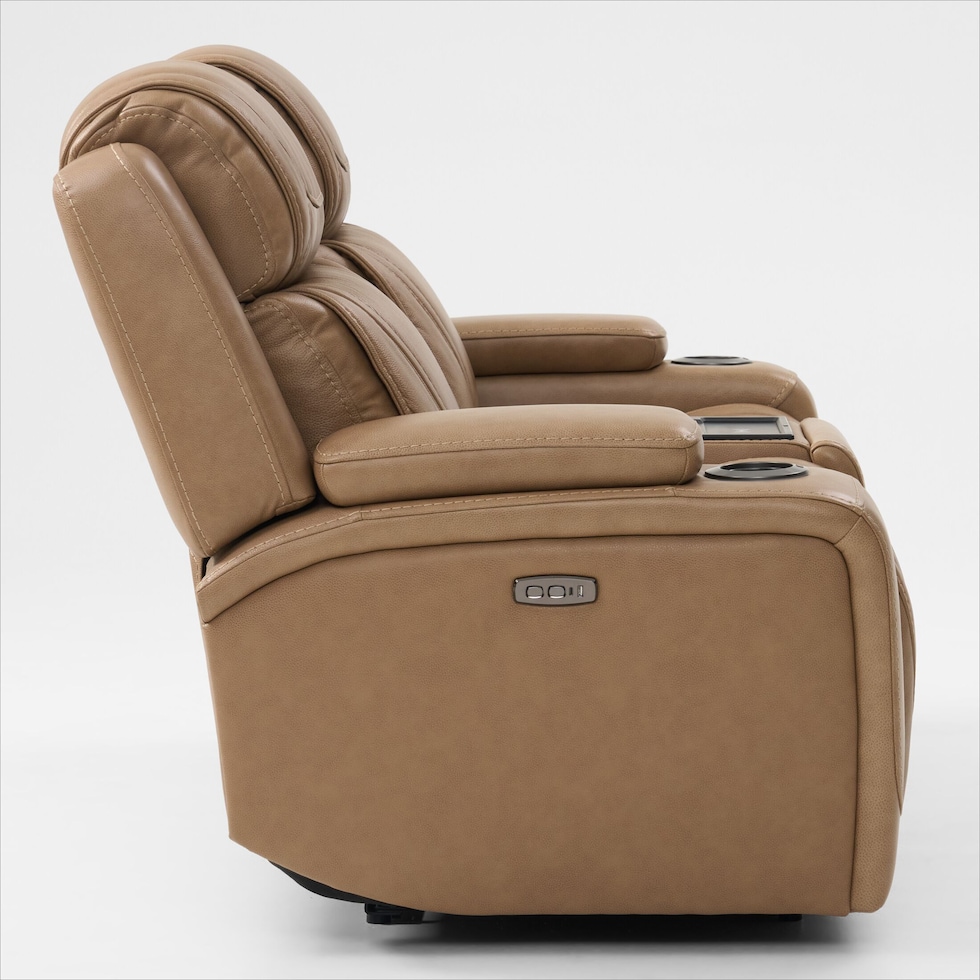 forte neutral power reclining loveseat   