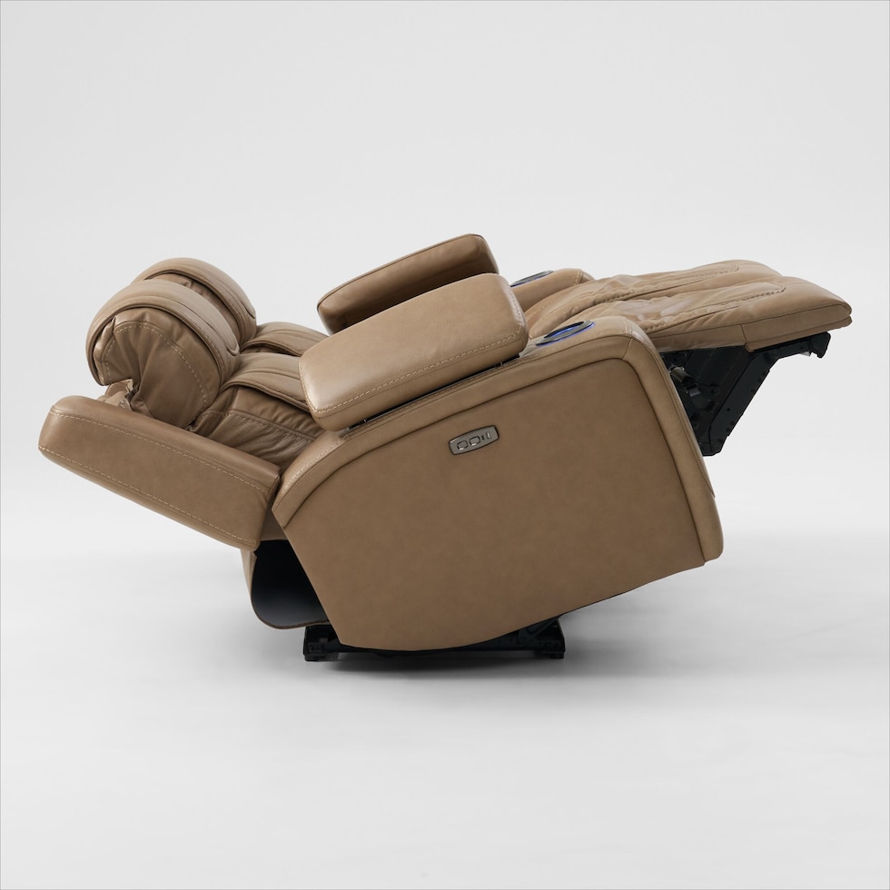 forte neutral power reclining loveseat   