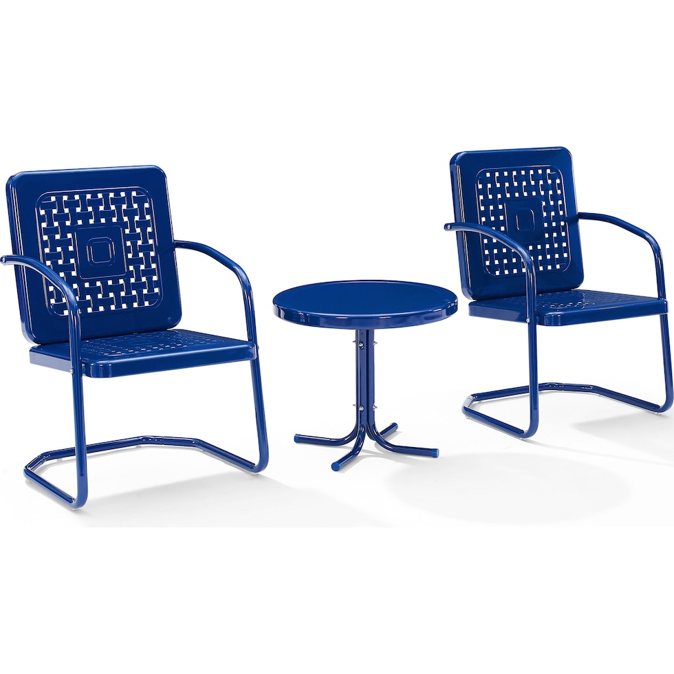 foster blue outdoor chair set   