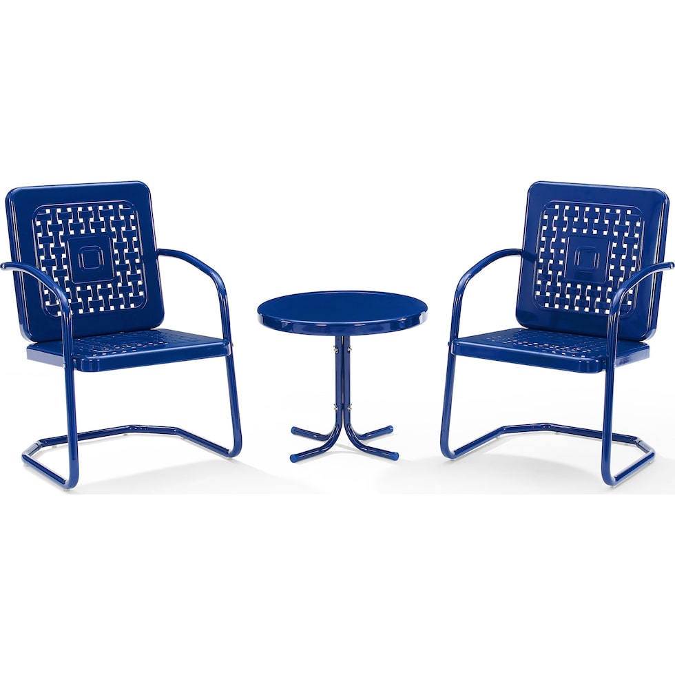 foster blue outdoor chair set   