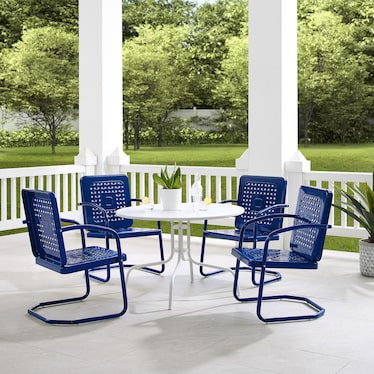 Foster 5-Piece Outdoor Set with 4 Chairs and Table - Navy