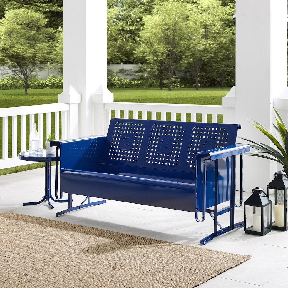 foster blue outdoor sofa   