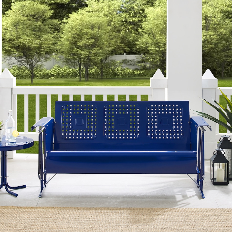 foster blue outdoor sofa   