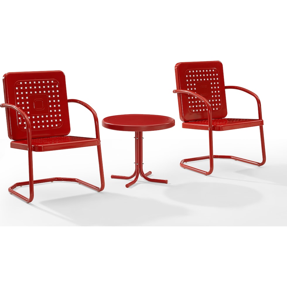 foster red outdoor chair set   
