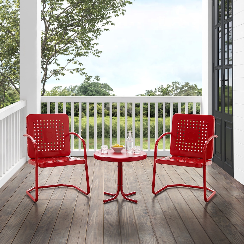 foster red outdoor chair set   