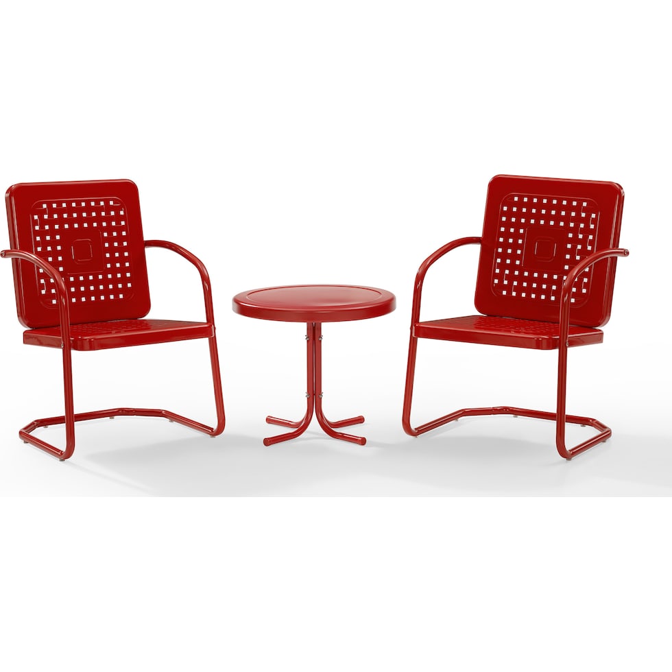 foster red outdoor chair set   