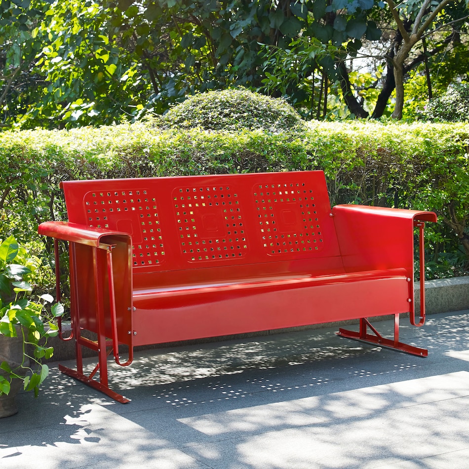 foster red outdoor sofa   