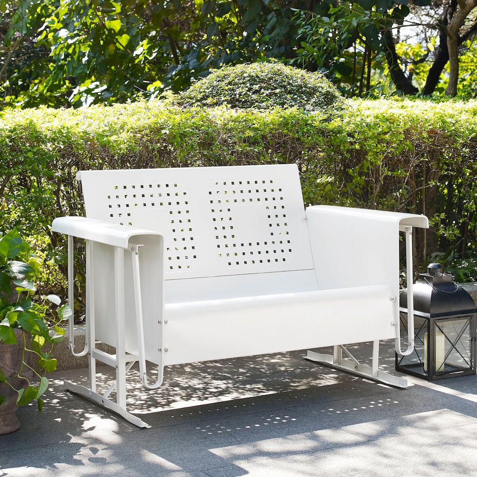 foster white outdoor loveseat   