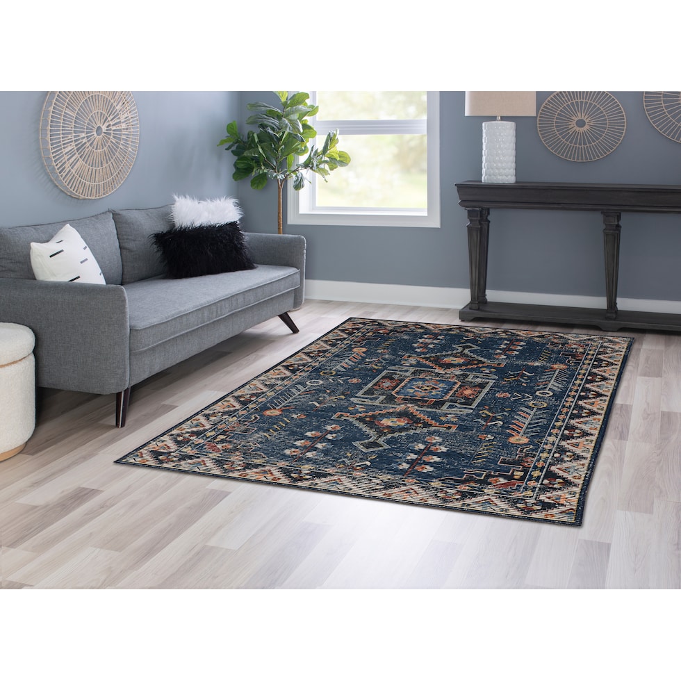 francine blue area rug  x    