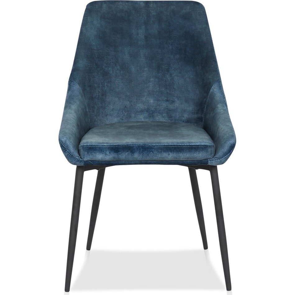 Fraser Set of 2 Dining Chairs Blue Velvet Value City Furniture