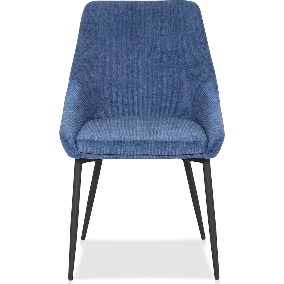 Fraser Set of 2 Dining Chairs Blue Corduroy Value City Furniture