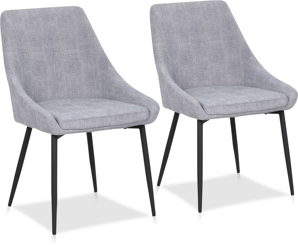 Fraser Set of 2 Dining Chairs Gray Corduroy Value City Furniture