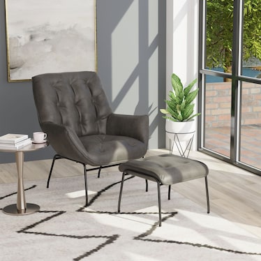 Fraizer Accent Chair and Ottoman Set