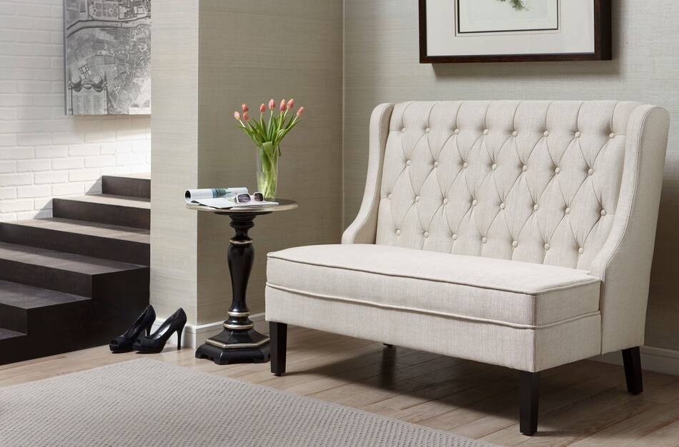Freddie Entryway Bench Beige Value City Furniture