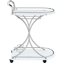 frederick white chrome bar cart   