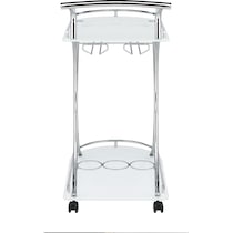 frederick white chrome bar cart   