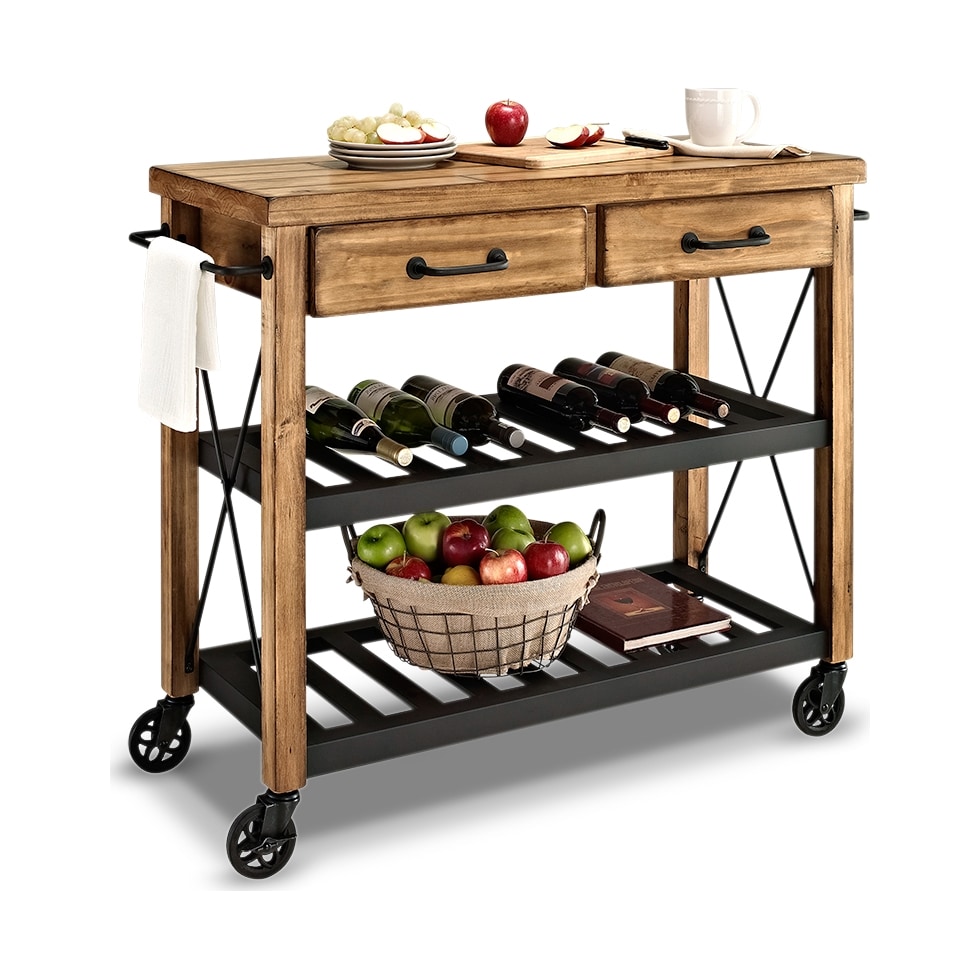 fremont light brown kitchen cart   