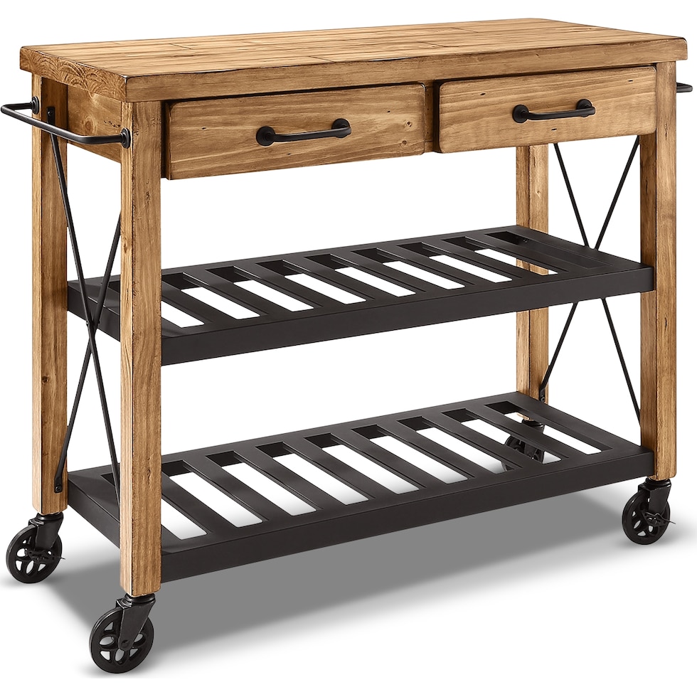 fremont light brown kitchen cart   