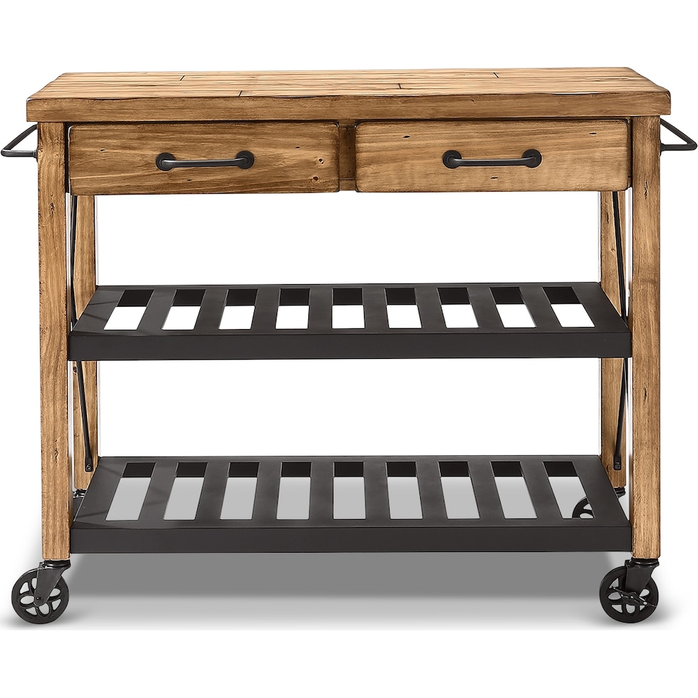 fremont light brown kitchen cart   