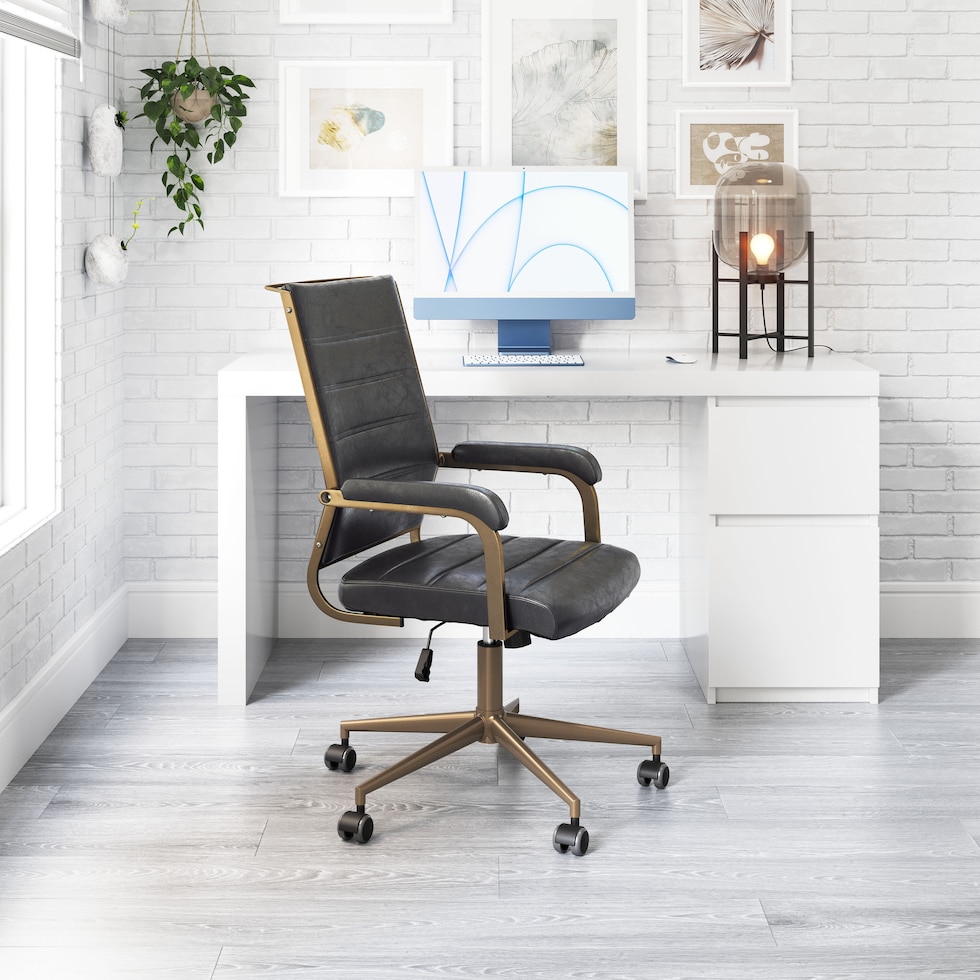 freya black office chair   