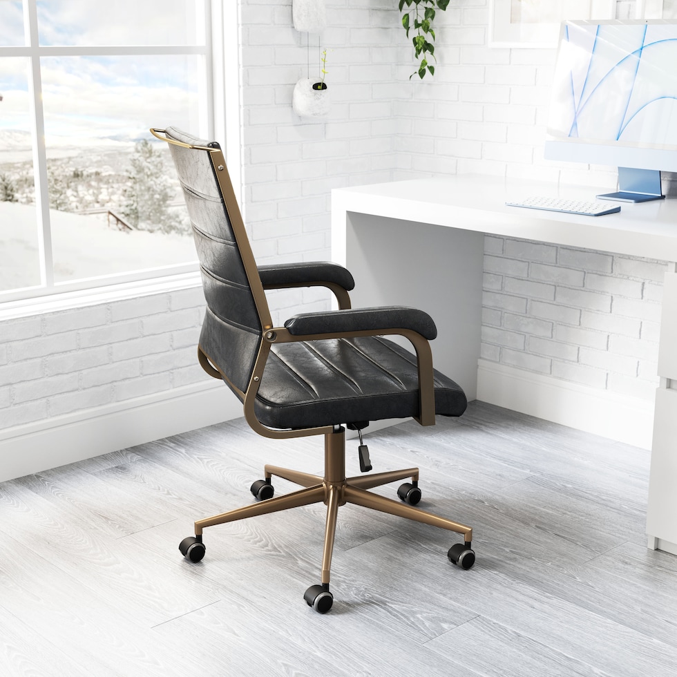 freya black office chair   