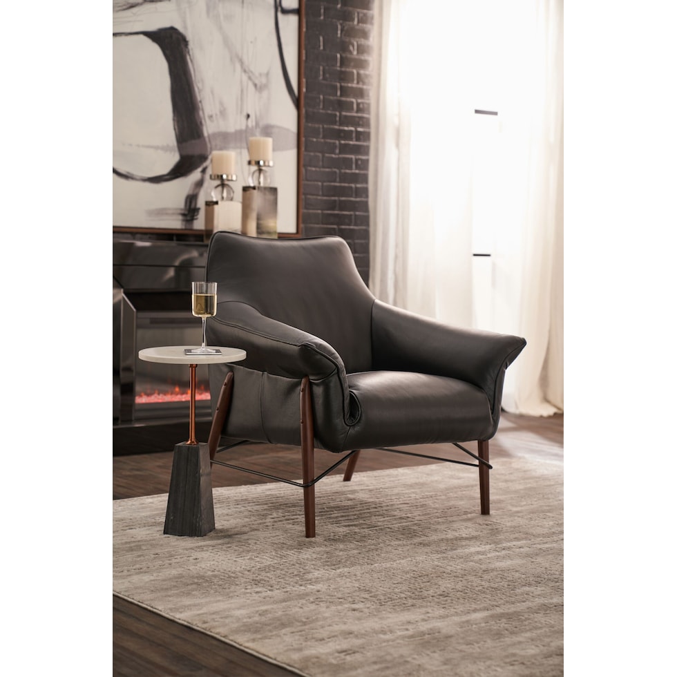 fritz black accent chair   