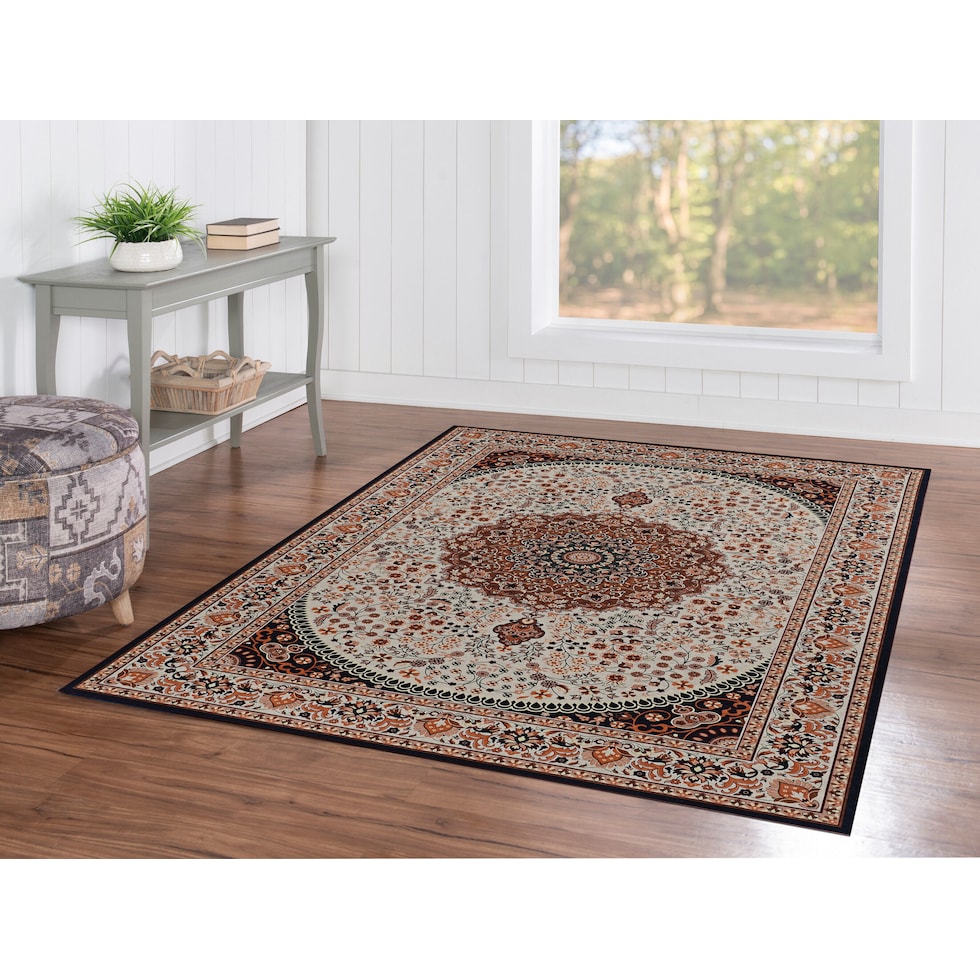 fuji cream copper area rug  x    