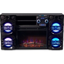fusion black fireplace tv stand   