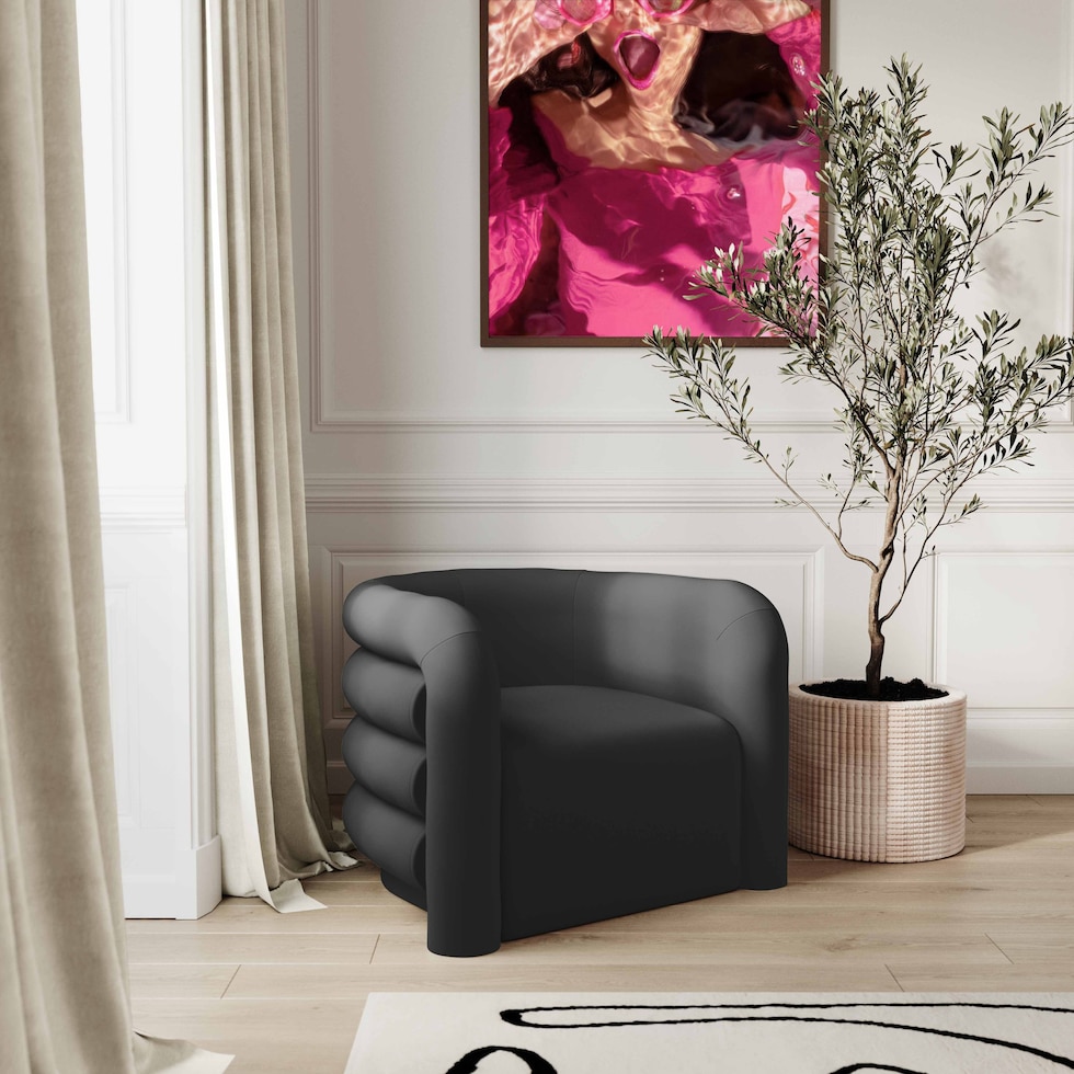 gabriel black accent chair   