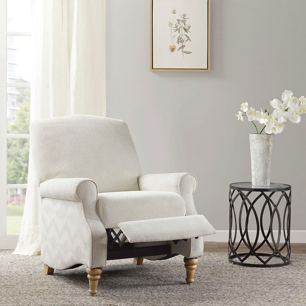 gaines white recliner   