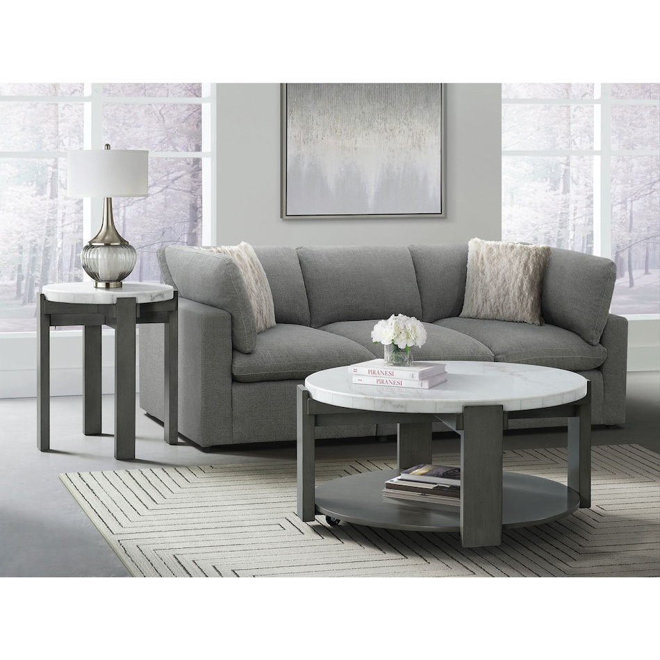 galant gray end table   